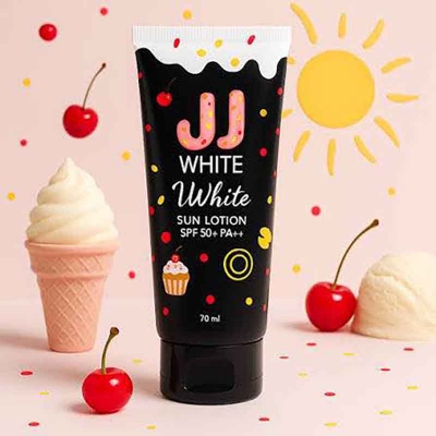 Picture of JJ White VWhite Sun Lotion High Protection SPF50 PA++ for Sensitive Skin Whitening Moisturizing Body Lotion Pack of 3 236 Fl. Oz NEW