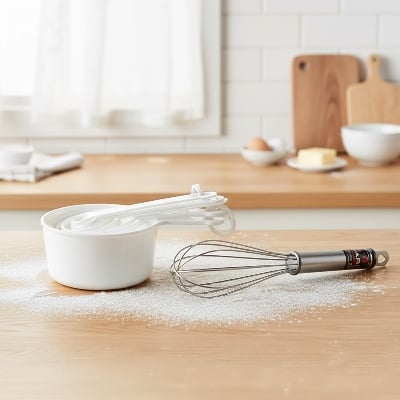 Picture of Measurement Cup with Egg Mixer or Bitter/Beater (Combo of Baking Tools)