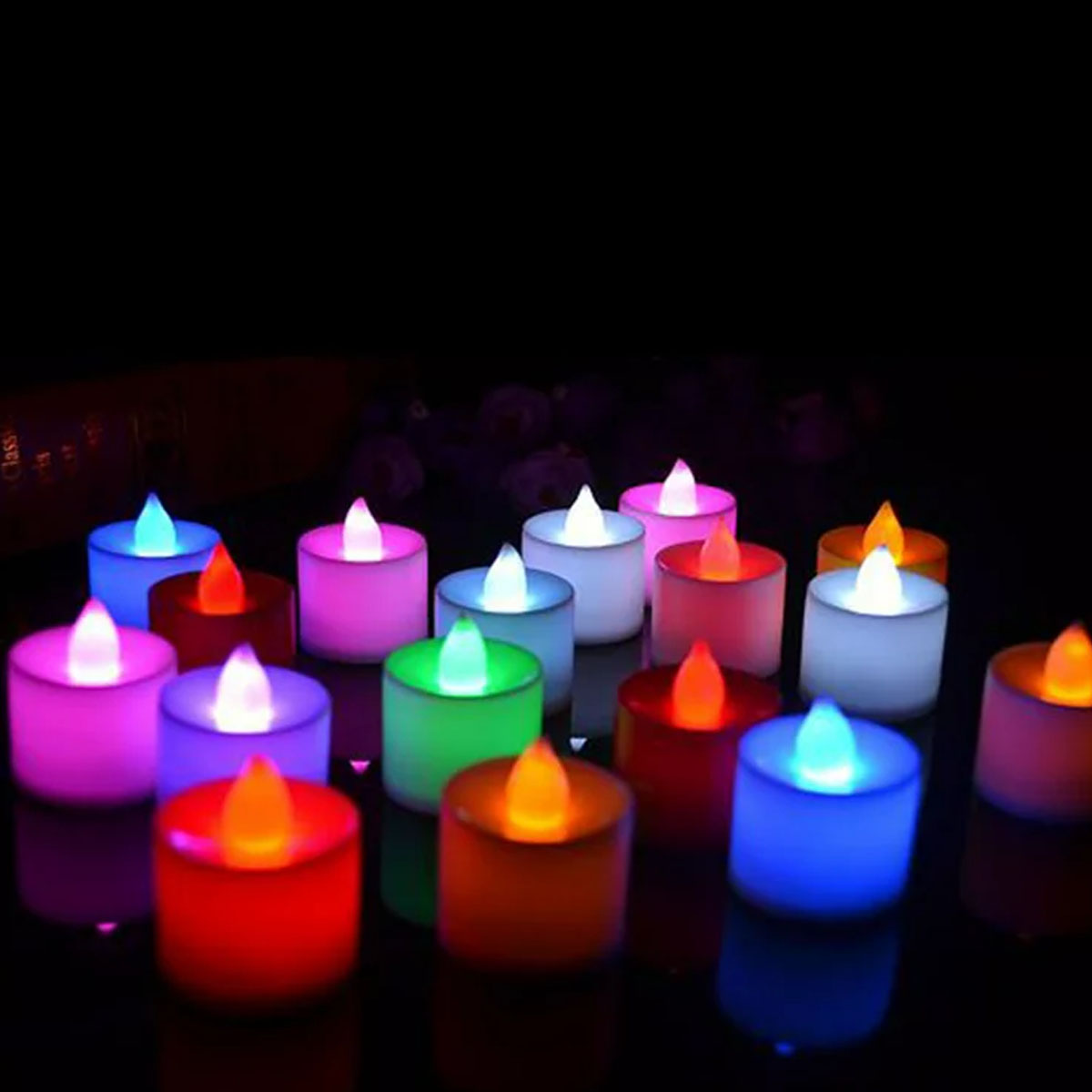 Picture of Dancing Tea Candles for Parties or Occasions (6 Pieces) - Candle