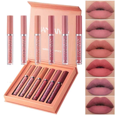 Picture of HANDAIYAN 6 Colors Long Lasting Velvet Lips Tint Liquid Lipsticks Waterproof Non-Stick Cup Lipgloss Gift Set (B) new
