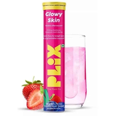 Picture of PLIX - THE PLANT FIX Glowy skin Glutathione Tablets with Vitamin C for Clear and Youthful Skin 15 Collagen Supplements 500mg L-Glutathione new