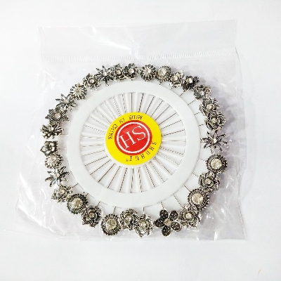 Picture of 1 wheel or 30 pieces antic metal hijab pins or broonches