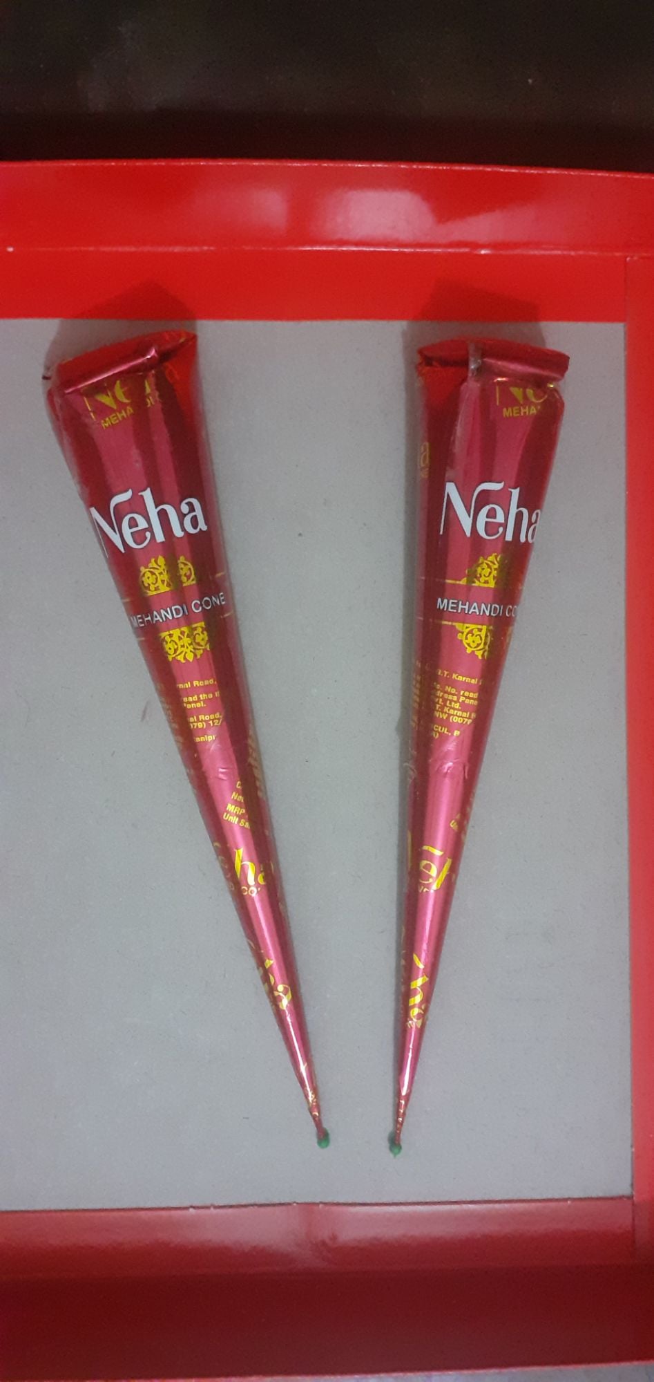 Picture of 1 piece Neha mehedi Red color Cone -1 piece