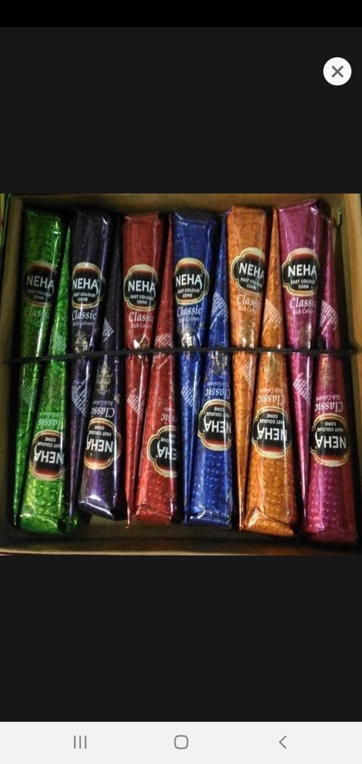 Picture of Neha 6 Colors Mixed Classic Cone Mehedi- 6 Pieves