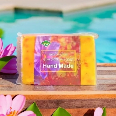 Picture of 3 pieces Real Saffron Goat milk Soap Bar with 1 piece free (1 free)