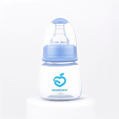 Picture of 60mL Baby Standard Caliber Hygienic Plastic Feeder Bottle (apple.bear) - Pink/Blue 1ps