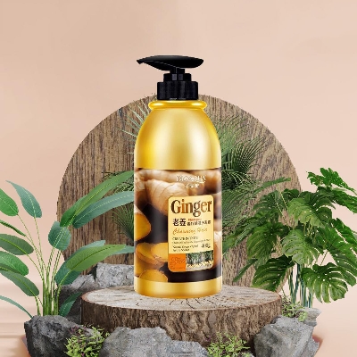 Picture of bioaqua herbal ginger hair shampoo - 400ml no silicone oil anti dandruff anti-itching cleansing oil control hair scalp treatment shampoo