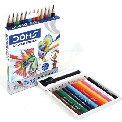 Picture of Doms 12 colours Pencils with cutter