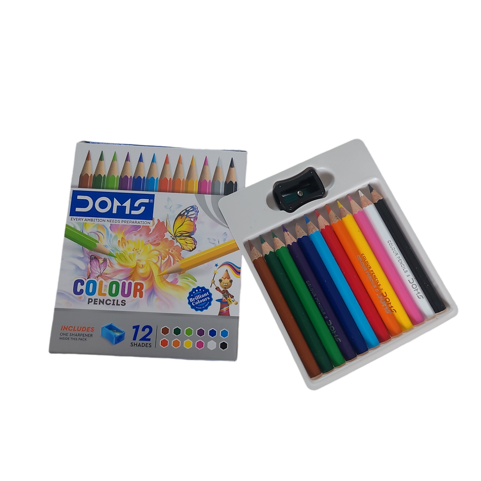 Picture of Doms 12 colours Pencils with cutter