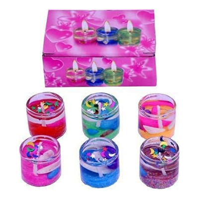 Picture of 6 in 1 seþ of mini jelly candles for Home Decor (6 pcs-1 inche)