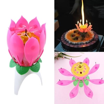 Picture of 1 piece Lotus or lili musical candle for birthday or occasion (1 piece)