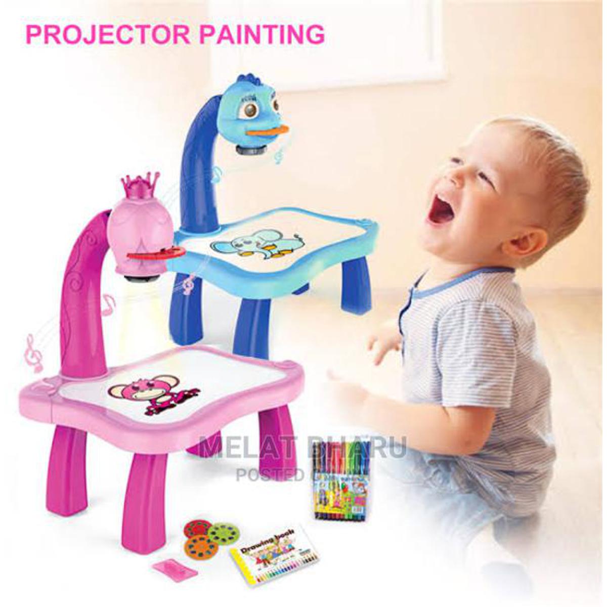 Picture of Child Learning Desk with Smart Projector Kids Painting Table Toy with Light Children Educational Tool Drawing Table - 1 piece