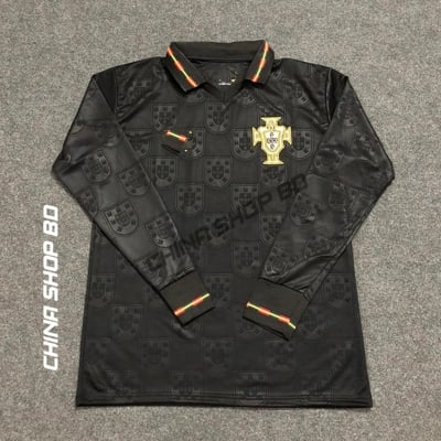 Picture of Portugal away Jersey World Cup 2026 Full Sleeve Premium Quality Football Jersey (Logo Embroidery), Black