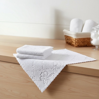 Picture of ছোট সাদা রঙের  নরম রুমাল বা পকেট রুমাল (2 পিস) - towel