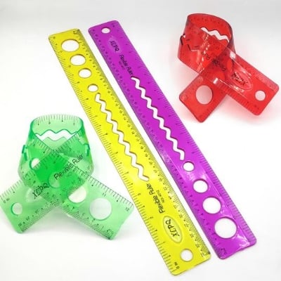 Picture of 3 Pieces Flexible Rulars or unbreakable scales for school stationary
