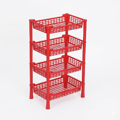 Picture of RFL 4 Layer Plastic Storage Popular Rack – Multi Purpose Kitchen & Home Organizer