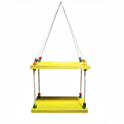 Picture of Colorful 2 Tier Wall Hanging Shelf (Yellow, White)