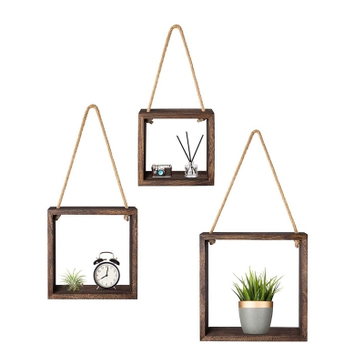 Picture of A Set Of Wooden Cube Shelf (3 Peice) (Dark chocolate)