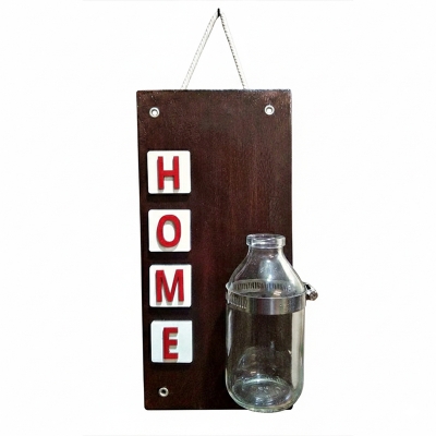 Picture of Wooden Hanging 3D Home Flower Vase (Dark chocolate)