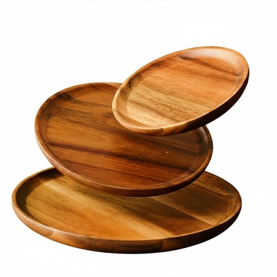 Picture of Natural Mehguni Wood Serving Modern Wooden Plate (WOOD)