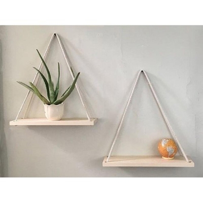 Picture of Floating Shelf Wall Wood Hanging Rack A Set Of 2 Pieces - Wall Decoration (Wood, Dark chocolate)