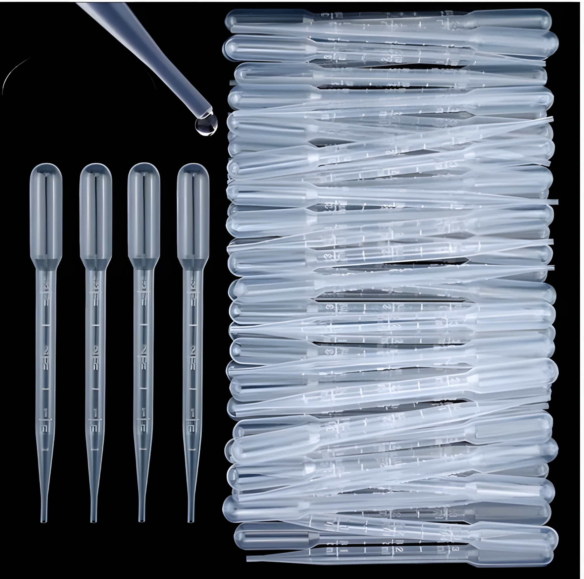 Picture of Plastic Dropper 3ml – 50 Pcs Bulk Pack | Measuring Dropper for Medicine, Oil, Serum & Cosmetic Use