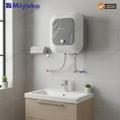 Picture of Miyako Electric Geyser MGY-HT-35 – 2500W Vertical Water Heater | Fast Heating, Safe & Durable, White