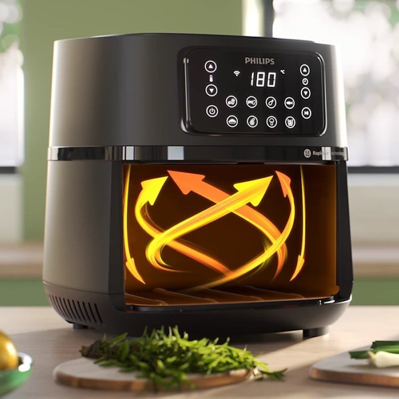 Picture of Philips Airfryer 5000 Series XXL Connected (HD9285) – 7.2L Smart Air Fryer– RapidAir Technology, 2000W Smart Cooking, Black