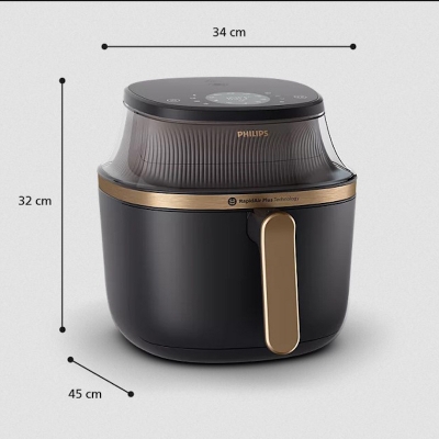Picture of Philips NA342/09 Airfryer 3000 Series Review | 7.2L Digital XL RapidAir Plus Technology Air Fryer with Cooking Window & HomeID, Black