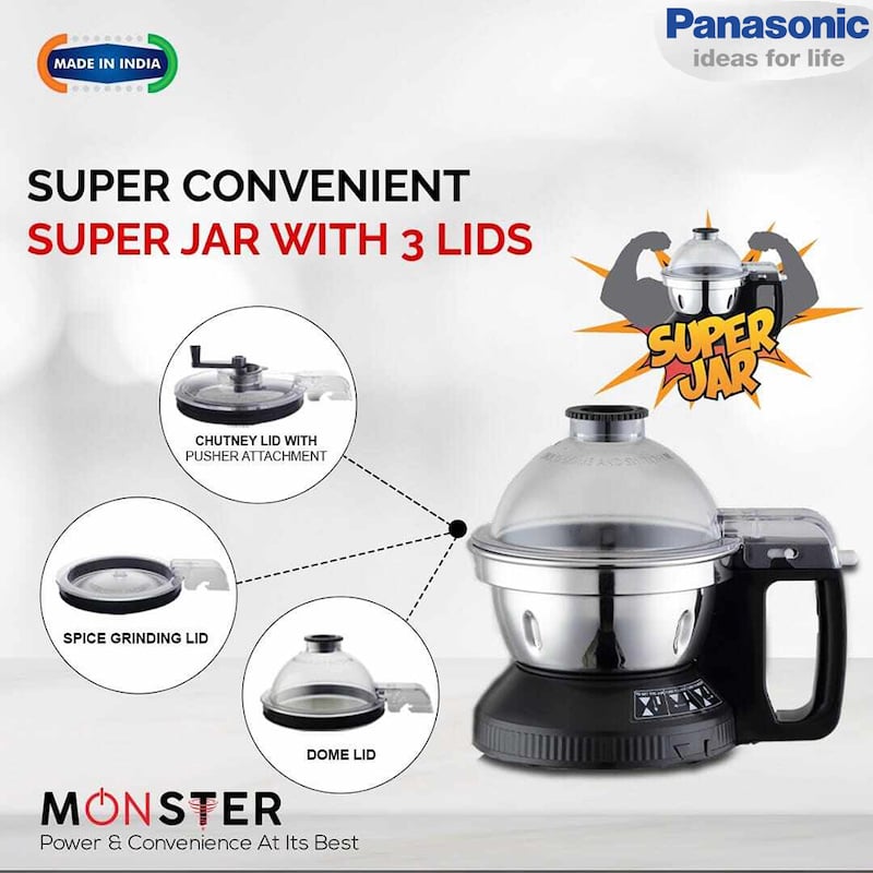 Picture of Panasonic MX-AE375(Black)-Monster-Series Super Mixer Grinder, Black
