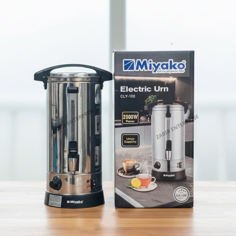 Picture of Miyako Electric Urn CLY-100 – 10L Stainless Steel Hot Water Boiler for Home & Catering | Adjustable Temp 30-110°C, Durable & Safe