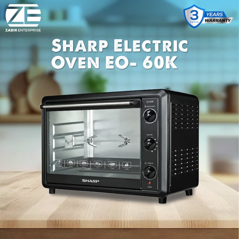 Picture of Sharp EO-60K-3 Electric Oven ( 60L, Black ) - Convection With Rotisserie., Black