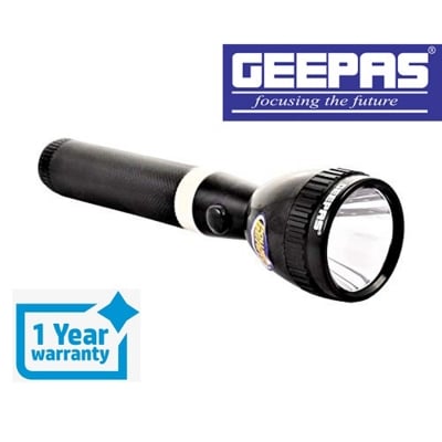 Picture of Geepas GFL3803N Powerful Rechargeable LED Flashlight., Black