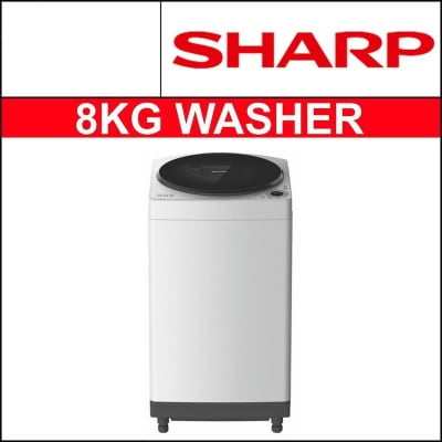 Picture of Sharp ES-W80EW-H Full Automatic Washing Machine 8.0 KG, Light Grey