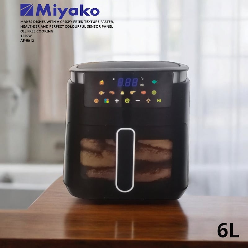 Picture of Miyako AF-5012 Auto cut off /resume when reach/ below preset temperature Air Fryer | 6 liter, Black