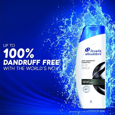 Picture of Head & Shoulders Silky Black Anti Dandruff Shampoo for Women & Men 340ML - Black