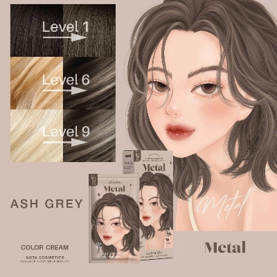 Picture of Kota Color Ash Grey Hair Color Cream - Grey