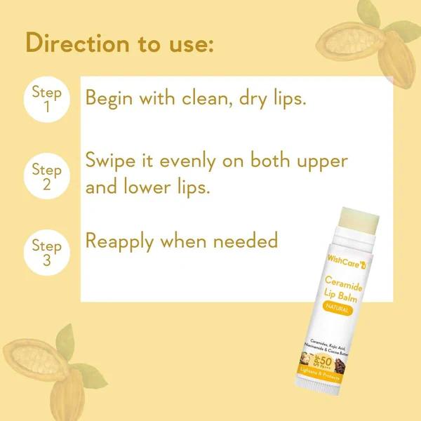 Picture of WishCare Ceramide Lip Balm with SPF 50 PA+++ (Natural)