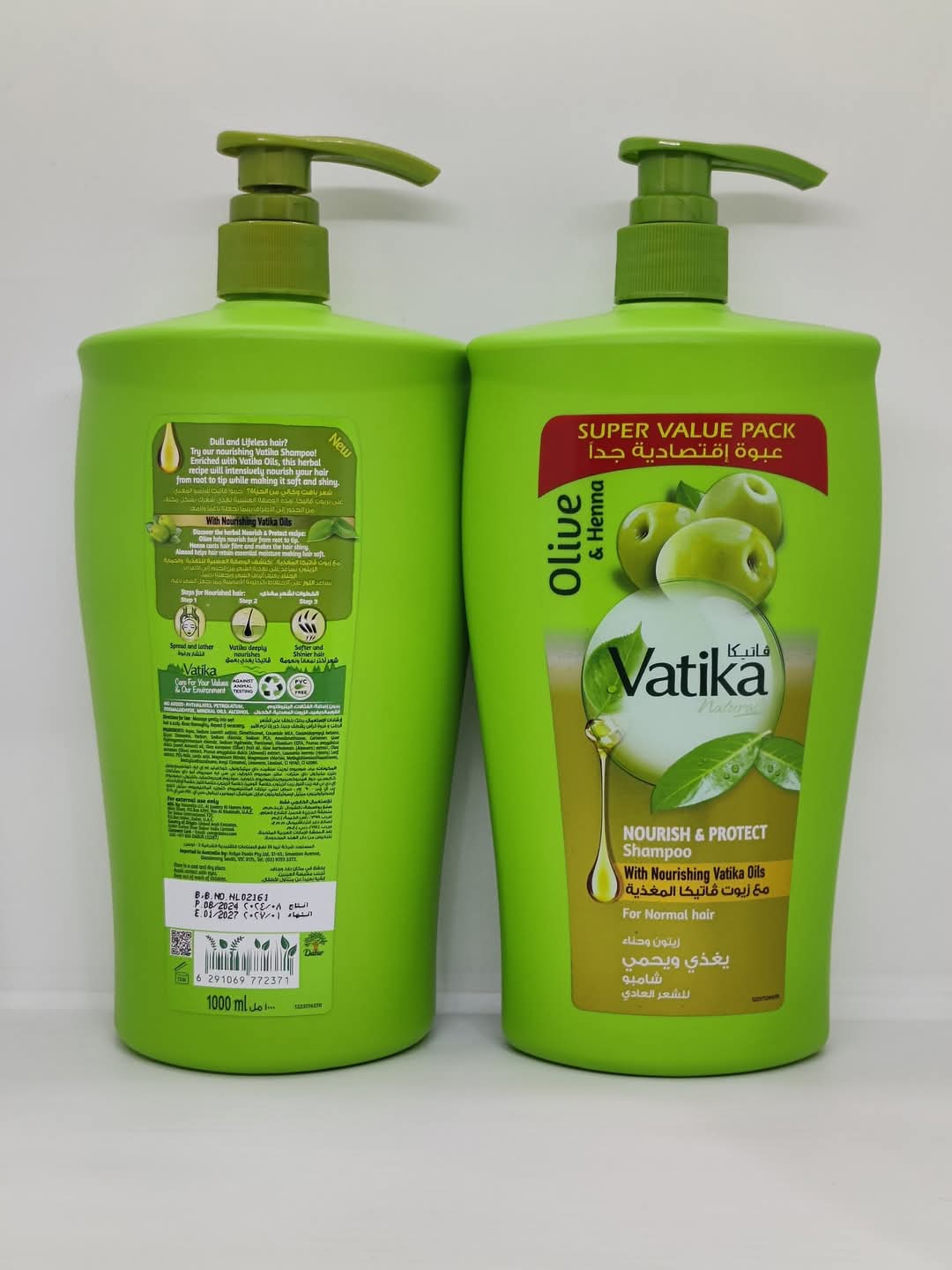 Picture of Vatika Olive Henna Nourish And Protect Shampoo, 1000ml - Multicolor