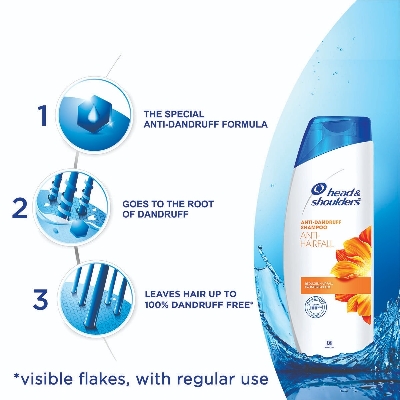 Picture of Head & Shoulders, Anti-Hairfall, Anti-Dandruff Shampoo for Women & Men, 340ml - Yellow