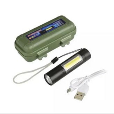 Picture of Usb rechargeable 3 mode power mini led flashlight torch - torch light - Black
