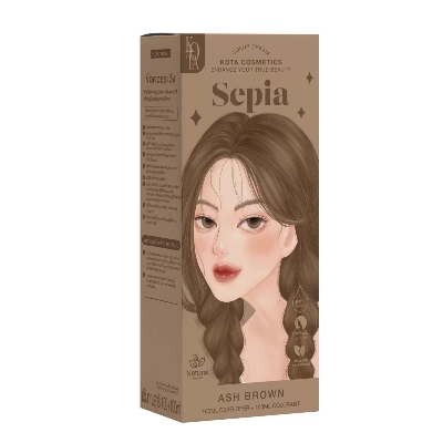 Picture of Kota Color Cream Hair Dye Ash Brown Hair Color - Multicolor