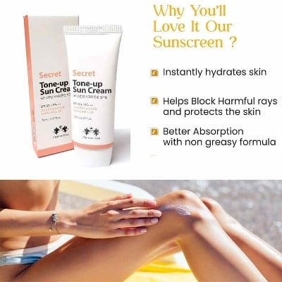 Picture of Christian Dean Secret Tone Up Sun Cream SPF 50+ PA+++ 70Ml - Brown