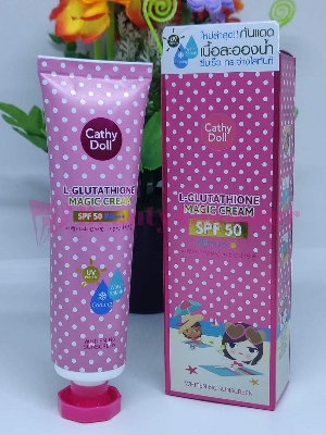 Picture of Cathy Doll SPF 50 Whitening Sunscreen L-glutathione Magic Cream ...60ml - Pink