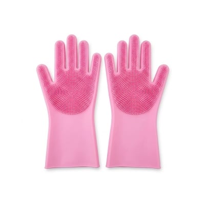 Picture of High Quality Silicone Dish Washing Kitchen Hand Gloves 2pcs