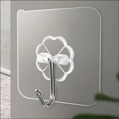Picture of Transparent Wall Hook Adhesive Bathroom Kitchen Wall Stickers 10 piece
