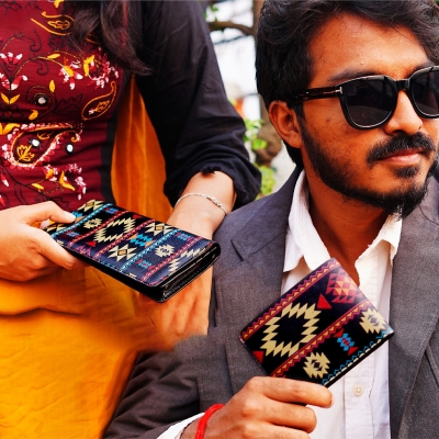Picture of Stylish Jamdani Design Wallet and Long Wallet For Men & Women