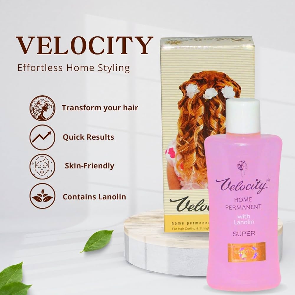Picture of Velocity Home Permanent for Hair Curling and Straightening - 100 ml - Multicolor