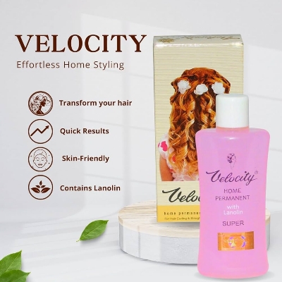 Picture of Velocity Home Permanent for Hair Curling and Straightening - 100 ml - Multicolor
