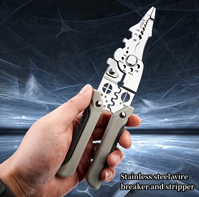 Picture of ✨🔧 Multifunctional Wire Stripper, Crimper & Cable Cutter Pliers – Premium Stainless Steel Electrical Wire Stripping Tool | Professional Electrician’s Choice for Accuracy & Durability 🔌⚡